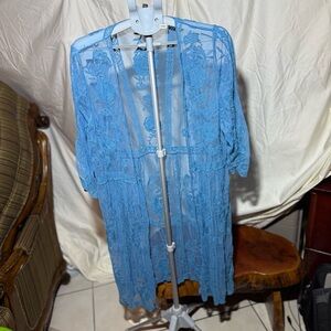 Blue Lace Kimono Robe Lane Bryant Size 10/12 0060